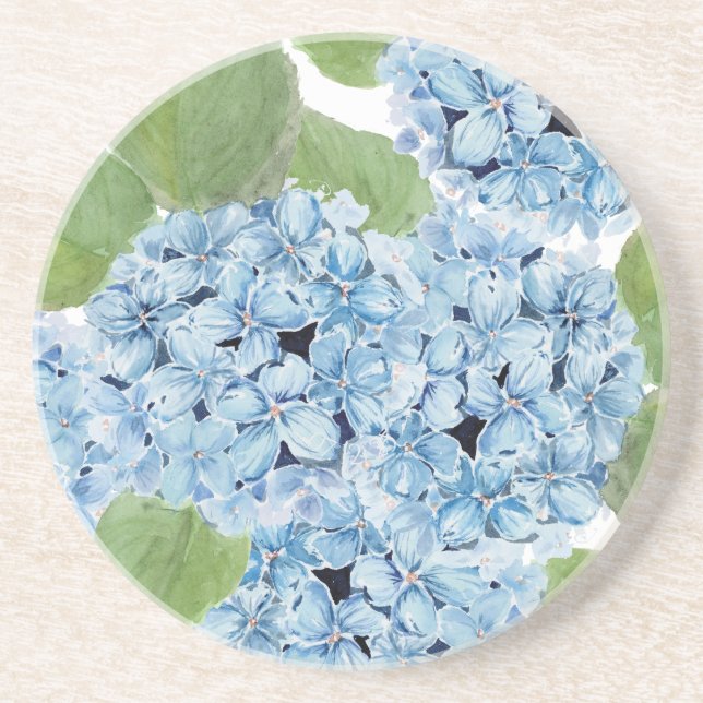 Elegant Vattenskärg Blue Hydrangea Underlägg (Framsidan)