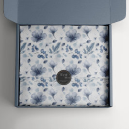 Elegant Vattenskärg Dusty Blue-Blommönster