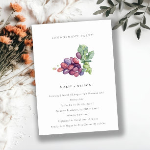 Elegant Vattenskärg Grapefrukt Förlovning Inbjudan