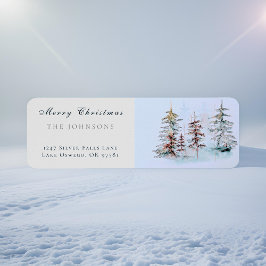 Elegant Vattenskärg jul Gräs Returadress Etikett