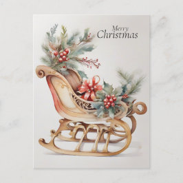 Elegant Vattenskärg jul Sleigh Helg Vykort
