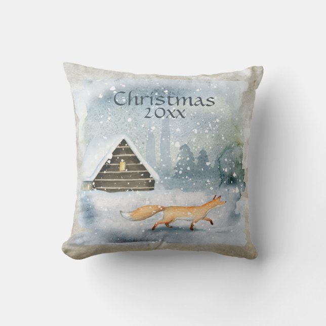 Elegant Vattenskärg - jultypografi - keepsaké Kudde (Framsida)
