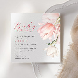 Elegant Vattenskärning Tulip Baby Shower Inbjudningar