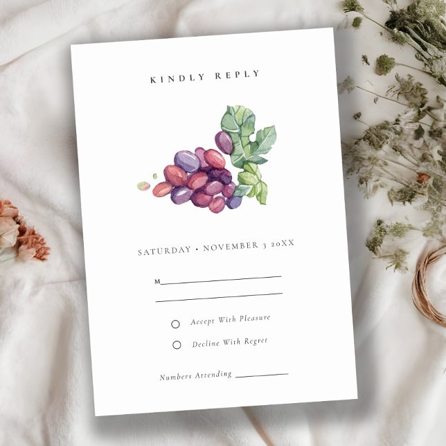 Elegant Vattenskärtskläder Grafikblomma Bröllop OSA Kort (Skapare uppladdad)