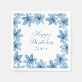 Elegant Vattentärsfärg Blå blomma i alla åldrar Pappersservett