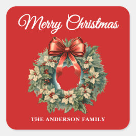 Elegant Vattentärsfärg Julfrö Utandning Fyrkantigt Klistermärke