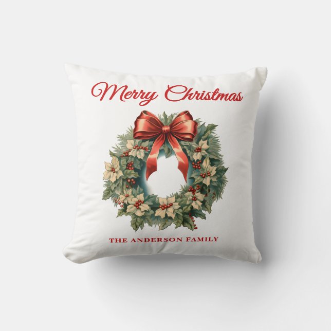 Elegant Vattentärsfärg Julfrö Utandning Kudde (Framsida)