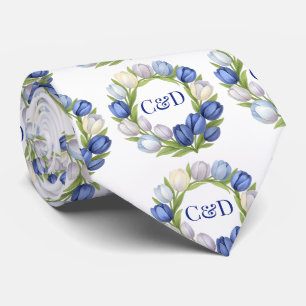 Elegant Vattentärsfärg Tulip WAN Bröllop Blue Ivor Slips