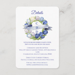 Elegant Vattentärsfärg Tulip WAN Bröllop Blue Ivor Tilläggskort