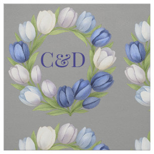 Elegant Vattentärsfärg Tulip WAN Bröllop Blue Ivor Tyg