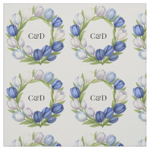 Elegant Vattentärsfärg Tulip WAN Bröllop Blue Ivor Tyg