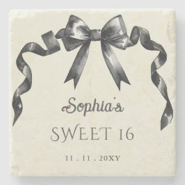 Elegant Vattentärsfärgad koquettesvart bläck 16 Stenunderlägg