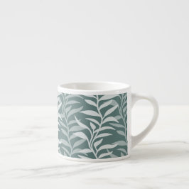 Elegant växtsilhuett i flödande rökblå färg espressomugg