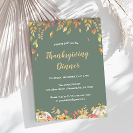 Elegant, veckodag för Thanksgiving av fallskärm Inbjudningar