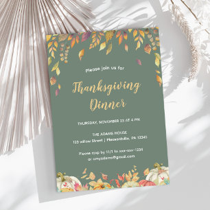 Elegant, veckodag för Thanksgiving av fallskärm Inbjudningar