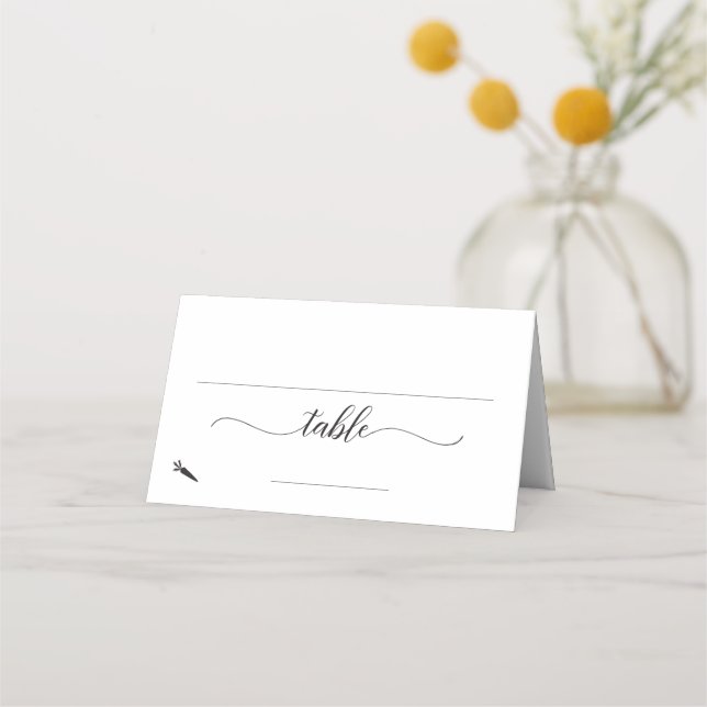 Elegant Vegetarian Meal Option Bröllop Place Card Placeringskort (Framsida)