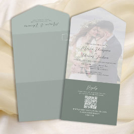 Elegant Vellum-fotoöverläggningsGrönt | OSA av QR-