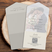 Elegant Vellum-Grönt för fotoövertäckning | QR-kod