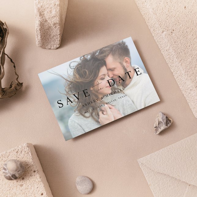 Elegant Vellum Overlay 2 Photo QR-kod Bröllop Spara Datumet (Set the Date! Elegant Wedding Save-the-Date 💌💍 [Personalize & Send])