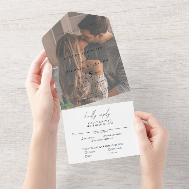Elegant Vellum Overlay Photo Bröllop OSA (Avrivbar del)