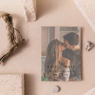 Elegant Vellum Overlay QR-kod 2 Photo Bröllop Spara Datumet