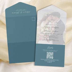 Elegant Vellum Photo Overlay Blue OSA av QR-kod