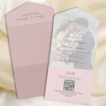 Elegant Vellum Photo Overlay Rosa | QR-kod