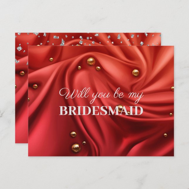 Elegant Velvet Red Silke kommer att bli min brides Vykort (Fram/baksida)