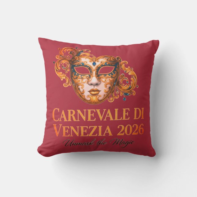 Elegant Venetian Mask Throw Pillow Kudde (Framsida)