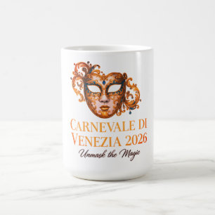 Elegant venetiansk mask keramisk mugg