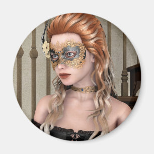 Elegant venetiansk maskeradporträttskonst magnet