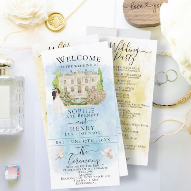 Elegant Venue Bride Groom Luxury Bröllopsprogram (Skapare uppladdad)