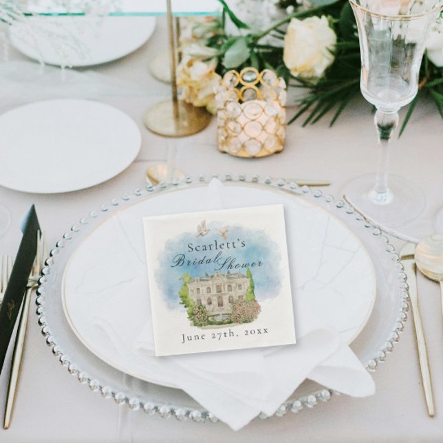 Elegant Venue doves Fontän blommor Möhippa Pappersservett (Skapare uppladdad)