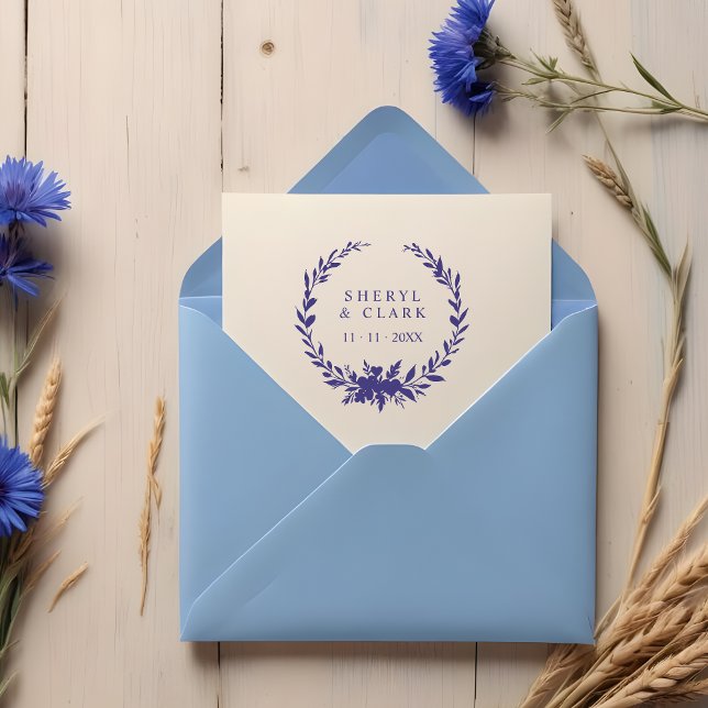 Elegant Versatile Floral & Hearts Wedding Wreath Stämpel (Floral & Hearts Garland Wedding Rubber Stamps - Elegant and Versatile Design.)