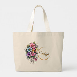 Elegant vertikal blomsterbukettillustration jumbo tygkasse