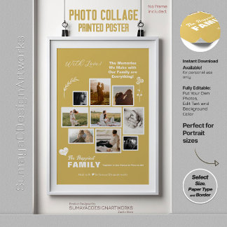 Elegant vertikal fotokollage för familjevänner poster