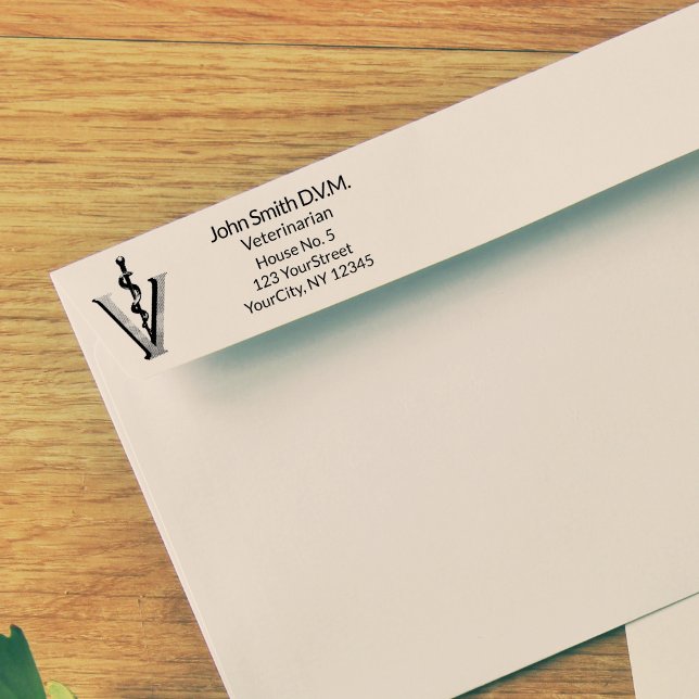 Elegant Veterinary Medicine Asclepius Caduceus Vet Självfärgande Stämpel (Skapare uppladdad)