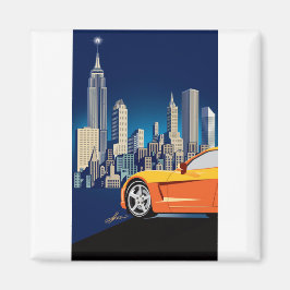 ELEGANT VETTE AUTOMOBILE ART MAGNET