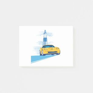 ELEGANT VETTE AUTOMOBILE ART POST-IT BLOCK