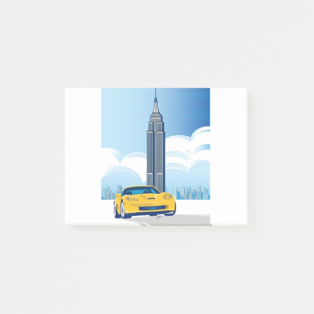 ELEGANT VETTE AUTOMOBILE ART POST-IT BLOCK (Framsida)