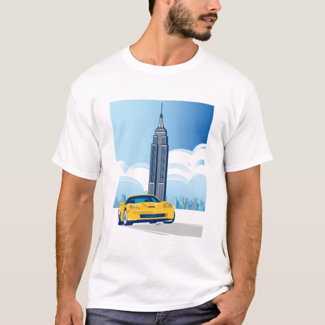 ELEGANT VETTE AUTOMOBILE ART T SHIRT (Framsida)