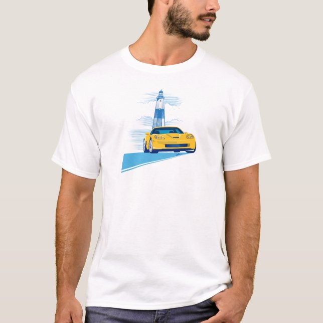 ELEGANT VETTE AUTOMOBILE ART T SHIRT (Framsida)
