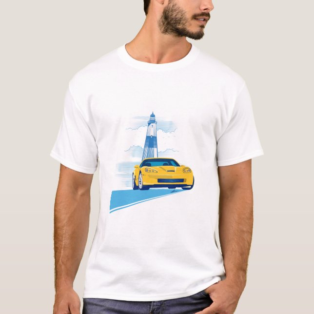 ELEGANT VETTE AUTOMOBILE ART T SHIRT (Framsida)