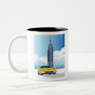 ELEGANT VETTE AUTOMOBILE ART Två-Tonad MUGG