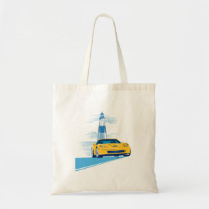 Elegant Vette Cruise Illustration Tygkasse