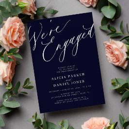 Elegant Vi är Engagerad marin förlovningsfest Inbjudningar