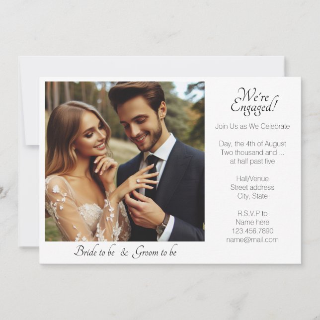 Elegant Vi är engagerade i Photo Black and White Meddelande (Framsida)