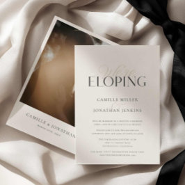 Elegant Vi Flydde Elopement Fotomottagning Inbjudningar