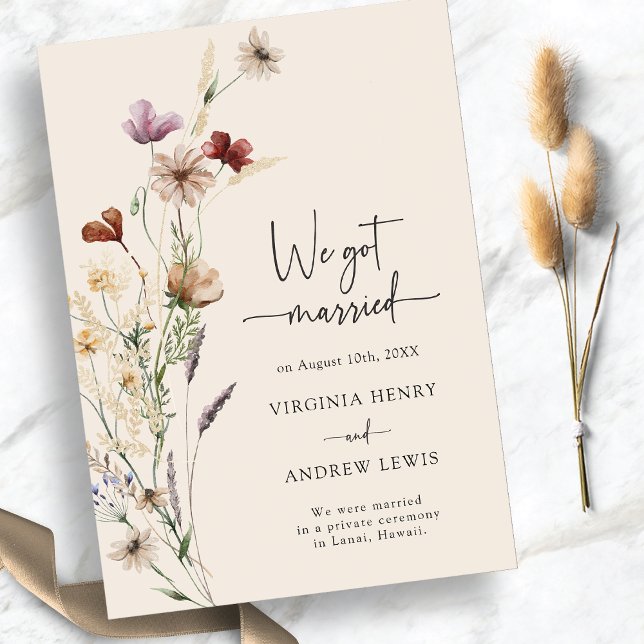 Elegant Vi Gifta Oss Inbjudningar (Elegant We Got Married Invitation
)