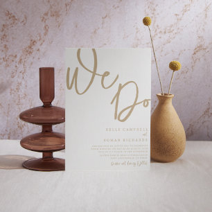 Elegant Vi skriver Guld & White Bröllop Inbjudningar